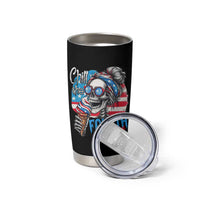 Funny Chill The Fourth Out 4th Of July Tumbler Cup Patriotic Skeleton Popsicle US Flag - Wonder Print Shop