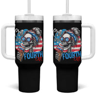 Funny Chill The Fourth Out 4th Of July Tumbler With Handle Patriotic Skeleton Popsicle US Flag - Wonder Print Shop