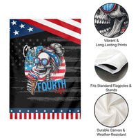 Funny Chill The Fourth Out 4th Of July Garden Flag Patriotic Skeleton Popsicle US Flag