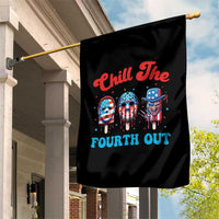 Funny Chill The Fourth Out Garden Flag 4th of July Horror Movie Popsicle Mask USA Flag - Wonder Print Shop