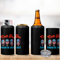 Funny Chill The Fourth Out 4 in 1 Can Cooler Tumbler 4th of July Horror Movie Popsicle Mask USA Flag - Wonder Print Shop