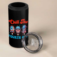 Funny Chill The Fourth Out 4 in 1 Can Cooler Tumbler 4th of July Horror Movie Popsicle Mask USA Flag - Wonder Print Shop