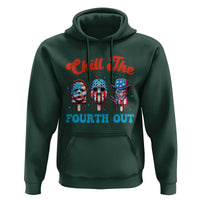 Funny Chill The Fourth Out Hoodie 4th of July Horror Movie Popsicle Mask USA Flag - Wonder Print Shop