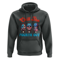 Funny Chill The Fourth Out Hoodie 4th of July Horror Movie Popsicle Mask USA Flag - Wonder Print Shop