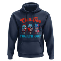 Funny Chill The Fourth Out Hoodie 4th of July Horror Movie Popsicle Mask USA Flag - Wonder Print Shop