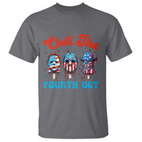 Funny Chill The Fourth Out T Shirt 4th of July Horror Movie Popsicle Mask USA Flag - Wonder Print Shop