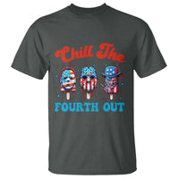 Funny Chill The Fourth Out T Shirt 4th of July Horror Movie Popsicle Mask USA Flag - Wonder Print Shop