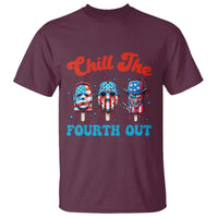 Funny Chill The Fourth Out T Shirt 4th of July Horror Movie Popsicle Mask USA Flag - Wonder Print Shop