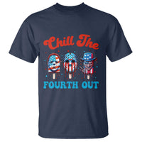Funny Chill The Fourth Out T Shirt 4th of July Horror Movie Popsicle Mask USA Flag - Wonder Print Shop