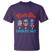 Funny Chill The Fourth Out T Shirt 4th of July Horror Movie Popsicle Mask USA Flag - Wonder Print Shop