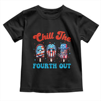 Funny Chill The Fourth Out Toddler T Shirt 4th of July Horror Movie Popsicle Mask USA Flag - Wonder Print Shop