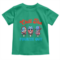 Funny Chill The Fourth Out Toddler T Shirt 4th of July Horror Movie Popsicle Mask USA Flag - Wonder Print Shop