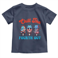 Funny Chill The Fourth Out Toddler T Shirt 4th of July Horror Movie Popsicle Mask USA Flag - Wonder Print Shop