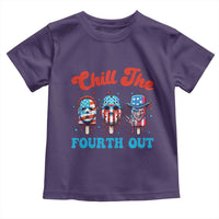 Funny Chill The Fourth Out Toddler T Shirt 4th of July Horror Movie Popsicle Mask USA Flag - Wonder Print Shop