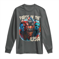 Funny Creepy 4th Of July Party In The USA Long Sleeve Shirt 4th Of July Horror Movie Independence Day - Wonder Print Shop