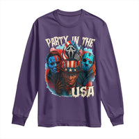Funny Creepy 4th Of July Party In The USA Long Sleeve Shirt 4th Of July Horror Movie Independence Day - Wonder Print Shop