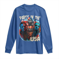 Funny Creepy 4th Of July Party In The USA Long Sleeve Shirt 4th Of July Horror Movie Independence Day - Wonder Print Shop