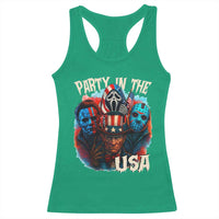 Funny Creepy 4th Of July Party In The USA Racerback Tank Top 4th Of July Horror Movie Independence Day - Wonder Print Shop