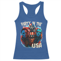 Funny Creepy 4th Of July Party In The USA Racerback Tank Top 4th Of July Horror Movie Independence Day - Wonder Print Shop