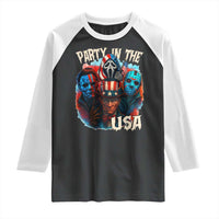 Funny Creepy 4th Of July Party In The USA Raglan Shirt 4th Of July Horror Movie Independence Day - Wonder Print Shop