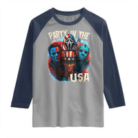 Funny Creepy 4th Of July Party In The USA Raglan Shirt 4th Of July Horror Movie Independence Day - Wonder Print Shop