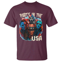 Funny Creepy 4th Of July Party In The USA T Shirt 4th Of July Horror Movie Independence Day - Wonder Print Shop