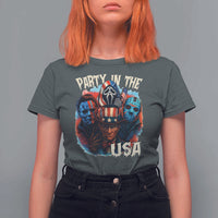 Funny Creepy 4th Of July Party In The USA T Shirt For Women 4th Of July Horror Movie Independence Day - Wonder Print Shop