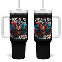 Funny Creepy 4th Of July Party In The USA Tumbler With Handle 4th Of July Horror Movie Independence Day - Wonder Print Shop