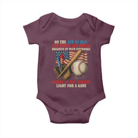 Funny 4th Of July Baseball Baby Onesie The Whole Sky Would Brighten Up With Fireworks Giving Us Light For A Game - Wonder Print Shop