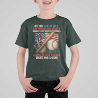 Funny 4th Of July Baseball T Shirt For Kid The Whole Sky Would Brighten Up With Fireworks Giving Us Light For A Game - Wonder Print Shop
