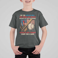 Funny 4th Of July Baseball T Shirt For Kid The Whole Sky Would Brighten Up With Fireworks Giving Us Light For A Game - Wonder Print Shop