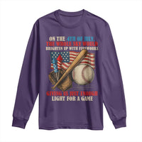 Funny 4th Of July Baseball Long Sleeve Shirt The Whole Sky Would Brighten Up With Fireworks Giving Us Light For A Game - Wonder Print Shop