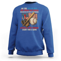 Funny 4th Of July Baseball Sweatshirt The Whole Sky Would Brighten Up With Fireworks Giving Us Light For A Game - Wonder Print Shop