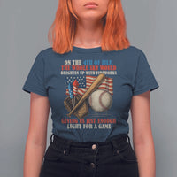 Funny 4th Of July Baseball T Shirt For Women The Whole Sky Would Brighten Up With Fireworks Giving Us Light For A Game - Wonder Print Shop