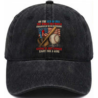 Funny 4th Of July Baseball Washed Cotton Baseball Cap The Whole Sky Would Brighten Up With Fireworks Giving Us Light For A Game
