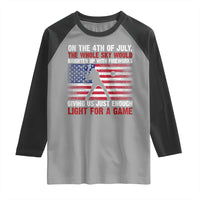 Funny 4th Of July Baseball Raglan Shirt The Whole Sky Would Brighten Up With Fireworks American Flag - Wonder Print Shop