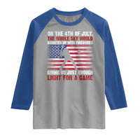 Funny 4th Of July Baseball Raglan Shirt The Whole Sky Would Brighten Up With Fireworks American Flag - Wonder Print Shop