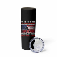 Funny 4th Of July Baseball Skinny Tumbler The Whole Sky Would Brighten Up With Fireworks American Flag - Wonder Print Shop
