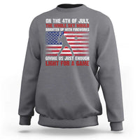Funny 4th Of July Baseball Sweatshirt The Whole Sky Would Brighten Up With Fireworks American Flag - Wonder Print Shop
