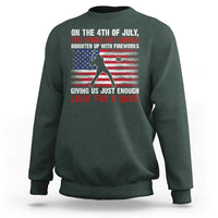 Funny 4th Of July Baseball Sweatshirt The Whole Sky Would Brighten Up With Fireworks American Flag - Wonder Print Shop
