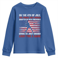 Funny 4th Of July Baseball Youth Sweatshirt The Whole Sky Would Brighten Up With Fireworks American Flag - Wonder Print Shop