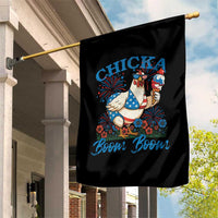 Funny Chicka Boom Boom 4th Of July Garden Flag Patriotic Farmers Chicken Lover - Wonder Print Shop