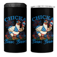 Funny Chicka Boom Boom 4th Of July 4 in 1 Can Cooler Tumbler Patriotic Farmers Chicken Lover - Wonder Print Shop