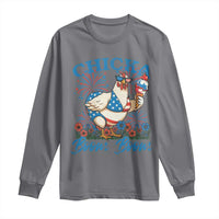 Funny Chicka Boom Boom 4th Of July Long Sleeve Shirt Patriotic Farmers Chicken Lover - Wonder Print Shop