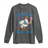 Funny Chicka Boom Boom 4th Of July Long Sleeve Shirt Patriotic Farmers Chicken Lover - Wonder Print Shop