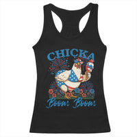 Funny Chicka Boom Boom 4th Of July Racerback Tank Top Patriotic Farmers Chicken Lover - Wonder Print Shop