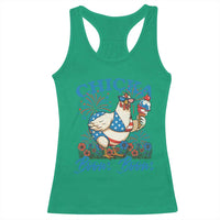 Funny Chicka Boom Boom 4th Of July Racerback Tank Top Patriotic Farmers Chicken Lover - Wonder Print Shop