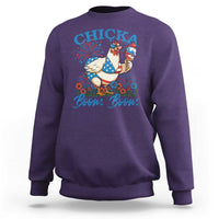 Funny Chicka Boom Boom 4th Of July Sweatshirt Patriotic Farmers Chicken Lover - Wonder Print Shop