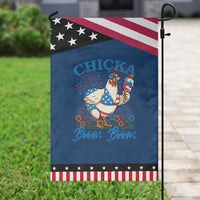 Funny Chicka Boom Boom 4th Of July Garden Flag Patriotic Farmers Chicken Lover