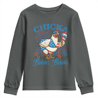 Funny Chicka Boom Boom 4th Of July Youth Sweatshirt Patriotic Farmers Chicken Lover - Wonder Print Shop
